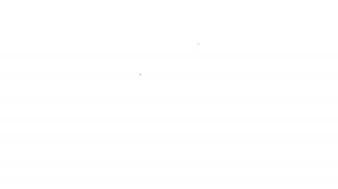 Siyah çizgi kahve fincanı beyaz arka planda izole edilmiş bir ikon haline gelecek. 4K Video hareketli grafik canlandırması