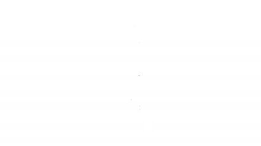 Siyah çizgili viski şişesi ve beyaz arka planda izole edilmiş cam ikon. 4K Video hareketli grafik canlandırması