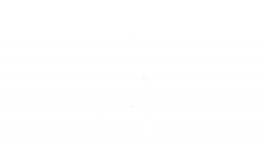 Siyah çizgili viski şişesi ve beyaz arka planda izole edilmiş cam ikon. 4K Video hareketli grafik canlandırması