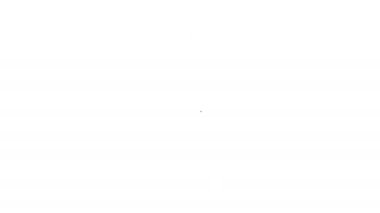 Siyah çizgi şampanya şişesi ikonu beyaz arka planda izole edilmiş. 4K Video hareketli grafik canlandırması