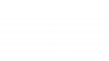 Siyah çizgili alkol, rom şişesi ve beyaz arka planda izole edilmiş cam ikon. 4K Video hareketli grafik canlandırması