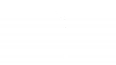 Beyaz arkaplanda siyah çizgi aydınlatma simgesi izole edildi. 4K Video hareketli grafik canlandırması