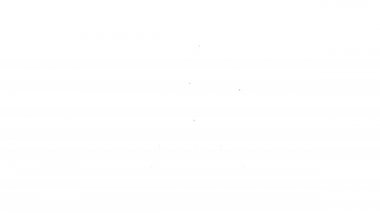 Siyah çizgi ızgara ikonu beyaz arka planda izole edildi. Barbekü ızgara partisi. 4K Video hareketli grafik canlandırması