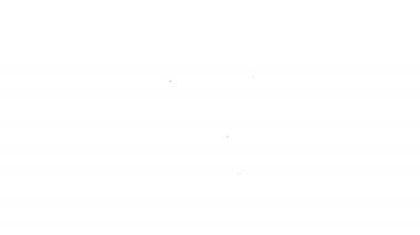 Beyaz arka planda izole edilmiş siyah çizgi bira ikonu. 4K Video hareketli grafik canlandırması