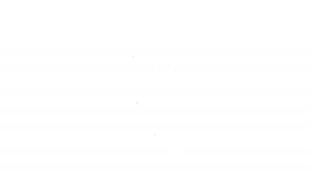 ブラックラインカクテル白い背景に隔離されたブラッディ・メアリーのアイコン。4Kビデオモーショングラフィックアニメーション — ストック動画