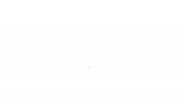 Línea negra Cóctel y bebida alcohólica con icono de paraguas aislado sobre fondo blanco. Animación gráfica de vídeo 4K — Vídeos de Stock