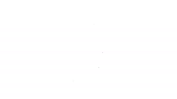 Черная линия Виски флакон значок изолирован на белом фоне. Видеографическая анимация 4K — стоковое видео