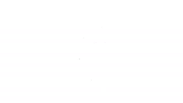 Чорна лінія Коктейль Кривава Мері ізольована на білому тлі. 4K Відео рух графічна анімація — стокове відео
