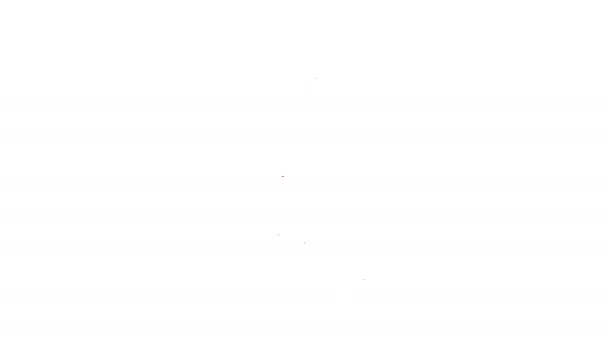 Ligne noire Boisson alcoolisée Bouteille de rhum et icône en verre isolés sur fond blanc. Animation graphique de mouvement vidéo 4K — Video