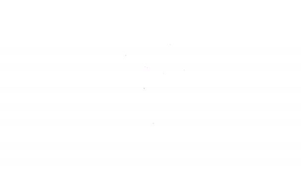 Černá čára Koktejl a alkohol nápoj ikona izolované na bílém pozadí. Grafická animace pohybu videa 4K — Stock video