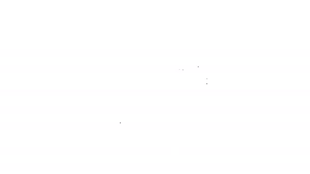 Icono de carne de filete de línea negra aislado sobre fondo blanco. Animación gráfica de vídeo 4K — Vídeos de Stock