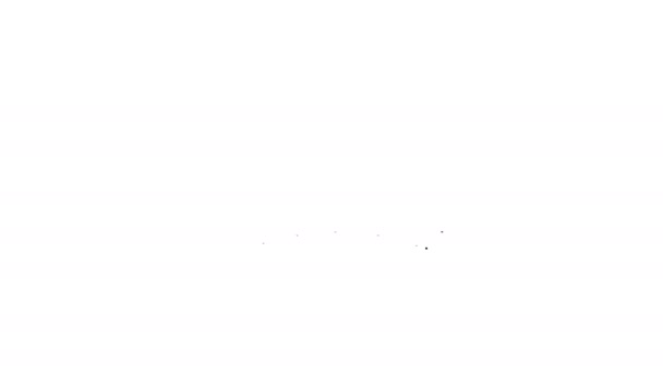Fekete vonal Grillezett sertésborda ikon elszigetelt fehér alapon. 4K Videó mozgás grafikus animáció — Stock videók