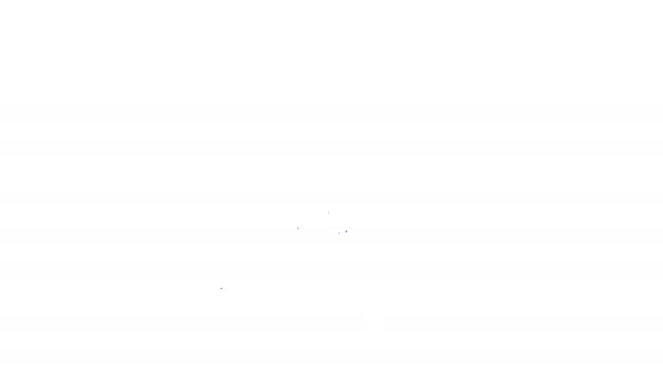 Linea nera Icona chopper di carne isolata su sfondo bianco. Coltello da macellaio. Coltello da cucina per carne. Coltello da macellaio. Animazione grafica 4K Video motion — Video Stock