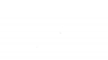 Beyaz arkaplanda izole edilmiş ateş ikonu ile siyah çizgi yakma kibriti. Ateşle maç. Kibrit işareti. 4K Video hareketli grafik canlandırması