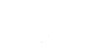 Beyaz arka planda siyah çizgi şarap ikonu var. 4K Video hareketli grafik canlandırması