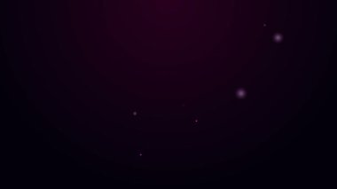 Parlayan neon hattı kalp emoji konuşma baloncuklu akıllı telefon siyah arkaplanda izole ekran simgesine mesaj gönder. Sevgililer Günü. 4K Video hareketli grafik canlandırması