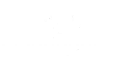 Siyah çizgi tebrik kartı simgesi beyaz arkaplanda izole edildi. Kutlama için davetiye ya da tebrik kartı şablonu. 4K Video hareketli grafik canlandırması