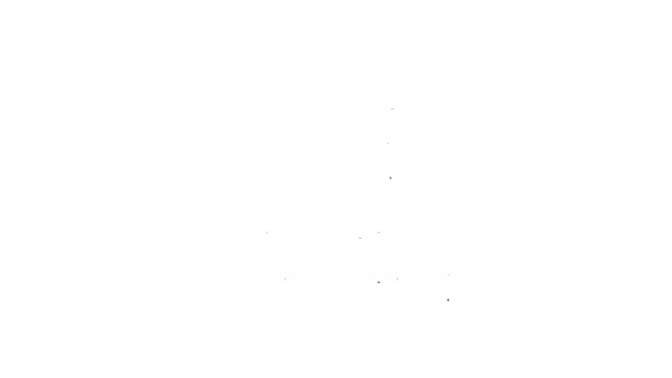 黒線白の背景に隔離されたクックアイコン。シェフのシンボル。4Kビデオモーショングラフィックアニメーション — ストック動画