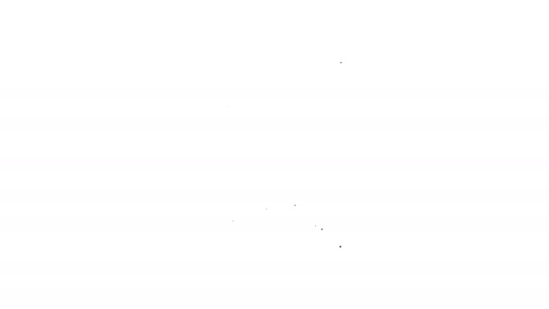 블랙 라인 오픈 성냥갑과 성냥 아이콘은 흰색 배경에 분리되어 있다. 4K 비디오 모션 그래픽 애니메이션 — 비디오