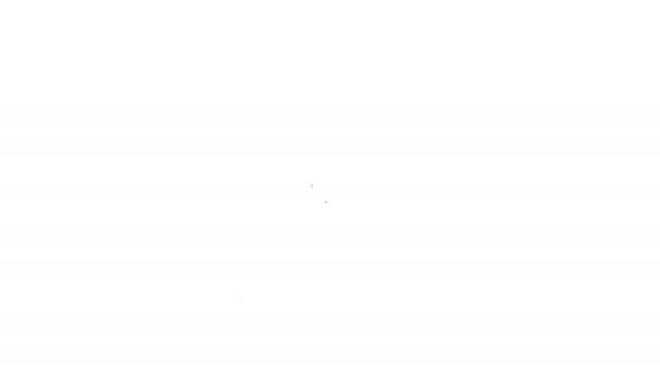 Linea nera Icona del coltello per pane isolata su sfondo bianco. Posate simbolo. Animazione grafica 4K Video motion — Video Stock
