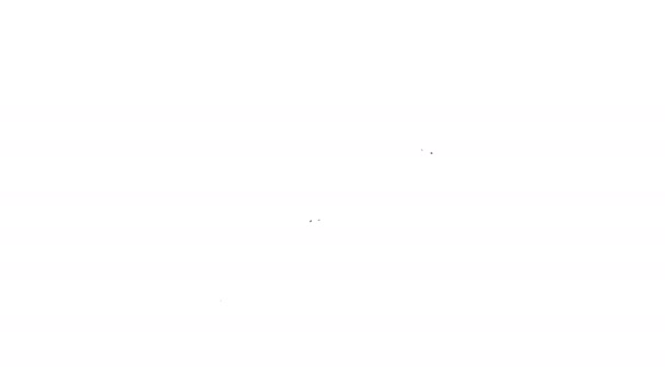 Svart linje Spatula ikon isolerad på vit bakgrund. Köksspatel ikonen. Grill spatel tecken. Grill och grill verktyg. 4K Video motion grafisk animation — Stockvideo