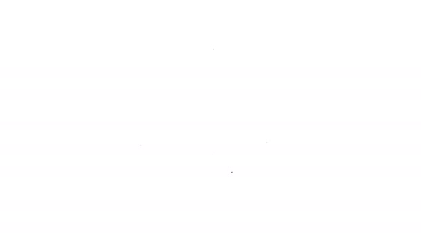 Línea negra Icono delantal de cocina aislado sobre fondo blanco. Chef uniforme para cocinar. Animación gráfica de vídeo 4K — Vídeo de stock