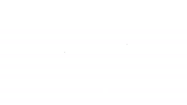 Zwarte lijn Gebroken hart of scheiding pictogram geïsoleerd op witte achtergrond. Liefdessymbool. Valentijnsdag. 4K Video motion grafische animatie — Stockvideo