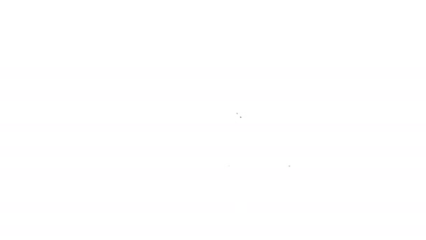 Línea negra Citas icono concepto portátil en línea aplicación aislado sobre fondo blanco. Perfil masculino femenino de diseño plano. Pareja compatible para la relación. Animación gráfica de vídeo 4K — Vídeo de stock