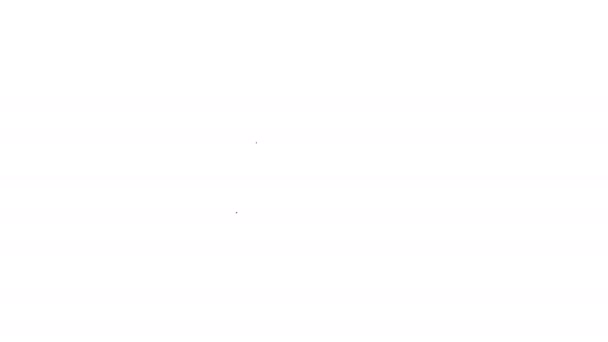 Castillo de línea negra en forma de icono del corazón aislado sobre fondo blanco. Signo de amor y cerradura. 8 de marzo. Feliz Día de la Mujer. Animación gráfica de vídeo 4K — Vídeo de stock
