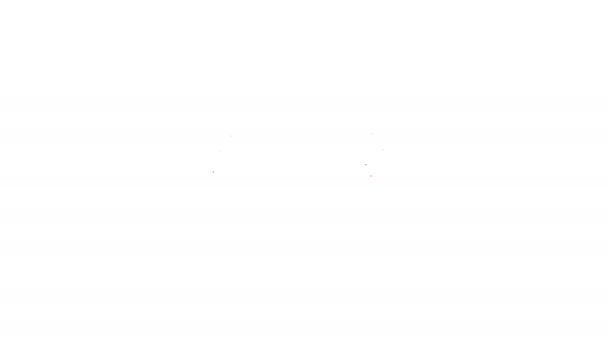 Černá čára Srdce s ikonou křídel izolované na bílém pozadí. Symbol lásky. Valentýn. Grafická animace pohybu videa 4K — Stock video