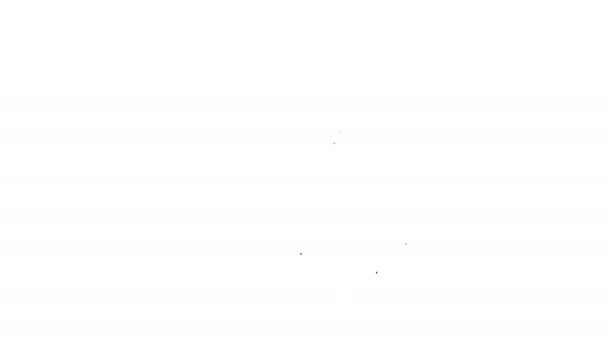 Черная линия Указатель карты с сердцем значок изолирован на белом фоне. День Святого Валентина. Место любви. Романтическая булавка. Видеографическая анимация 4K — стоковое видео