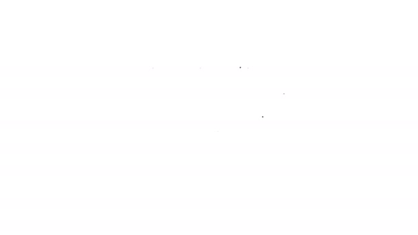 白の背景にハートアイコンが隔離されたブラックラインカレンダー。バレンタインデー。愛のシンボル。2月14日。4Kビデオモーショングラフィックアニメーション — ストック動画