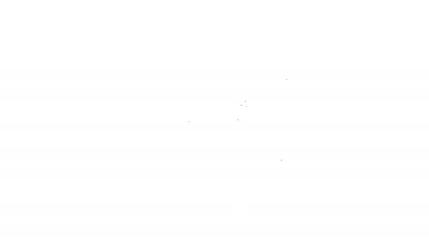 Czarna linia Koperta z ikoną Valentine serca izolowane na białym tle. Wiadomość miłość. List o miłości i romansie. 4K Animacja graficzna ruchu wideo — Wideo stockowe