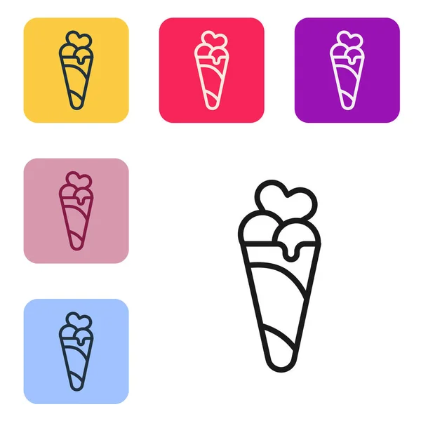 배경에 고립된 아이콘에 아이스크림 상징이야 아이콘을 단추에 넣는다 Vector — 스톡 벡터