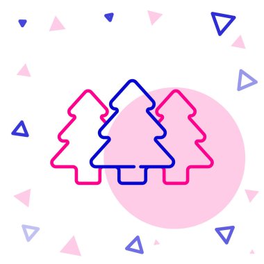 Çizgi Ağaçları simgesi beyaz arkaplanda izole edildi. Orman sembolü. Renkli taslak konsepti. Vektör.