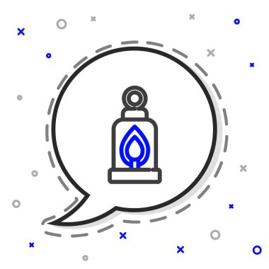 Kamp feneri simgesi beyaz arkaplanda izole edildi. Mutlu Cadılar Bayramı Partisi. Renkli taslak konsepti. Vektör.