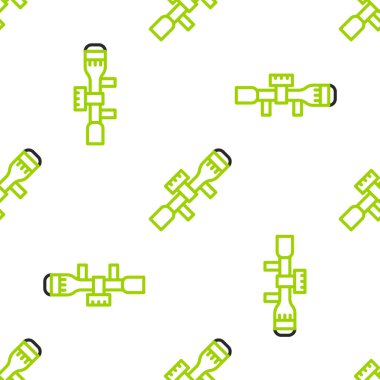 Keskin nişancı optik görüş ikonu beyaz arkaplandaki kusursuz deseni izole etti. Keskin nişancı dürbünü. Vektör.