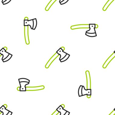 Tahta çizgili balta simgesi beyaz arka planda izole edilmiş. Oduncu baltası. Vektör.