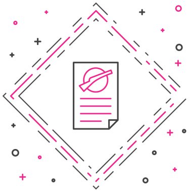 Beyaz arkaplanda Ateşli Silahlar lisans simgesi izole edildi. Silah ruhsatı. Renkli taslak konsepti. Vektör.