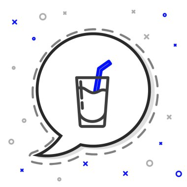 Çizgi kokteyl ve alkol ikonu beyaz arka planda izole edilmiş. Renkli taslak konsepti. Vektör.