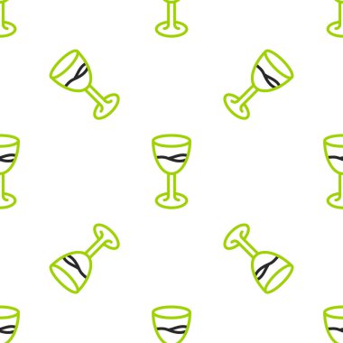 Çizgi şarap ikonu beyaz arka planda izole edilmiş kusursuz desen. Şarap kadehi işareti. Vektör.