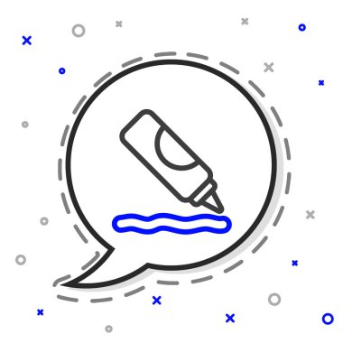 Ketçap şişesi simgesi beyaz arkaplanda izole edilmiş. Barbekü ve barbekü ızgara sembolü. Renkli taslak konsepti. Vektör.