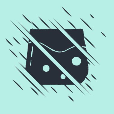 Yeşil arka planda izole edilmiş siyah viski ikonu. Arıza tarzı. Vektör.