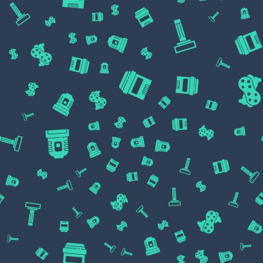 Terleme önleyici deodorant rulosu, tıraş bıçağı, epilatör ve süngeri pürüzsüz desene ayarlayın. Vektör.