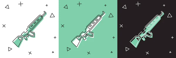 Set Fusil Sniper Avec Icône Scope Isolé Sur Fond Blanc — Image vectorielle