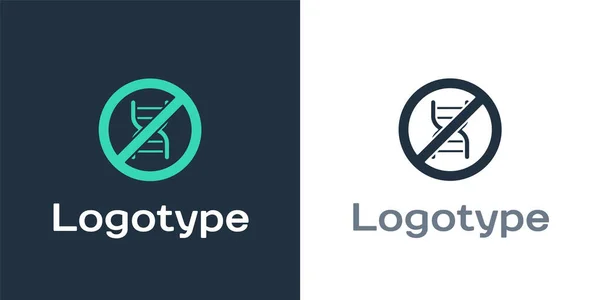 Ícone Logotype Stop Gmo Isolado Fundo Branco Acrónimo Organismo Geneticamente — Vetor de Stock