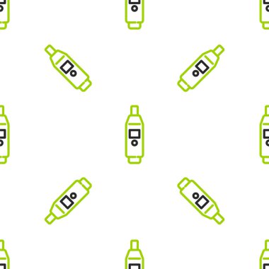 Tıbbi inceleme ikonu için Line Medikal termometresi beyaz arka planda izole edilmiş kusursuz desen. Vektör.