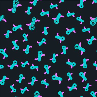 Çizgi Meteoroloji termometresi siyah arkaplanda izole edilmiş ikonu ölçüyor. Termometre termometresi sıcak ya da soğuk hava gösteriyor. Vektör.