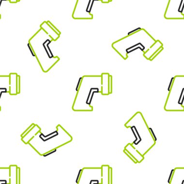 Kızıl ötesi ışık ikonuna sahip çizgi dijital temassız termometre beyaz arka planda izole edilmiş kusursuz desen. Vektör.