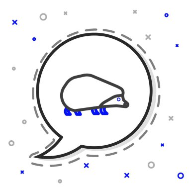 Kirpi çizgisi simgesi beyaz arkaplanda izole edildi. Hayvan sembolü. Renkli taslak konsepti. Vektör.